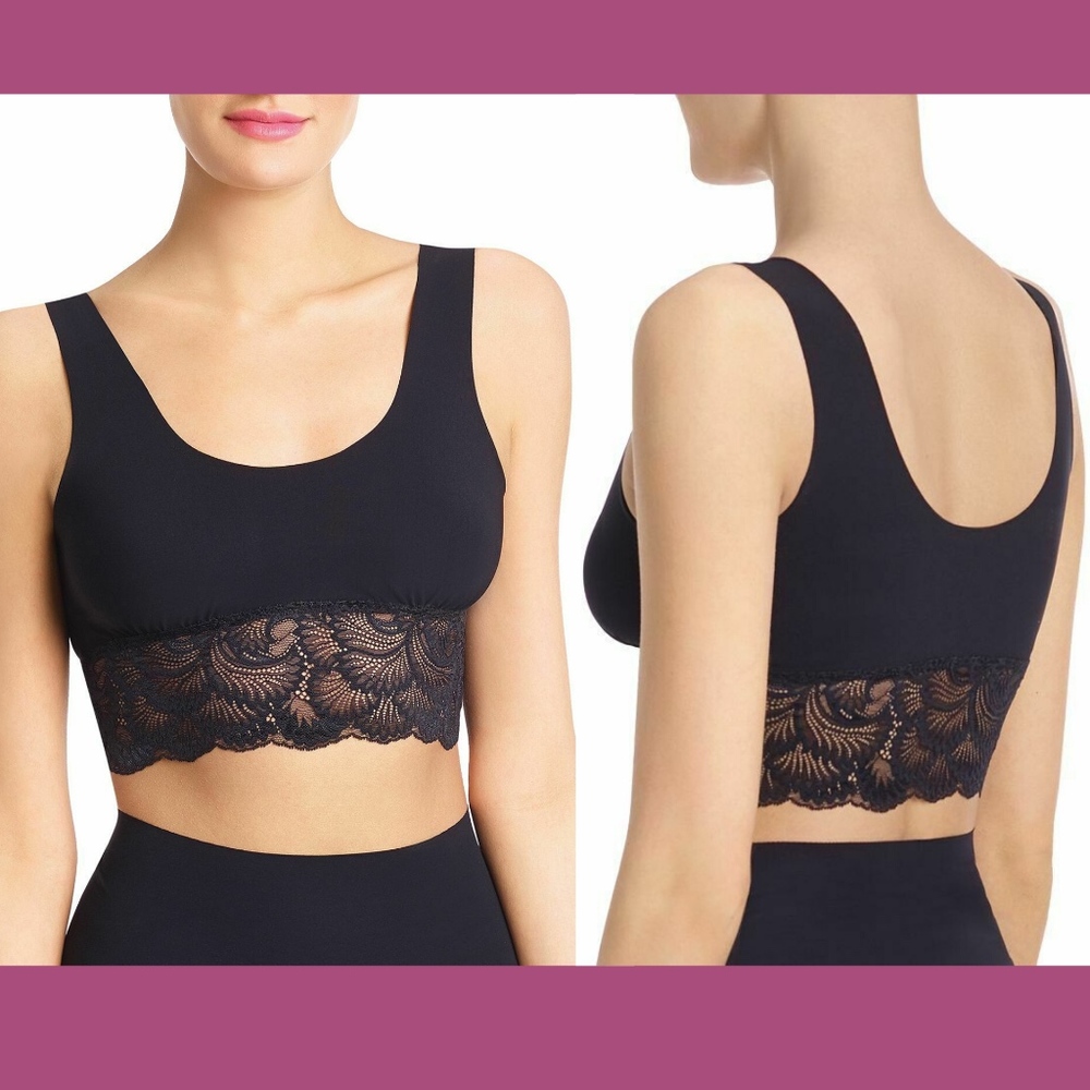 NEW $78 COMMANDO Sexy And Smooth Lace Trim Longline Bralette [SZ‎ Large ]